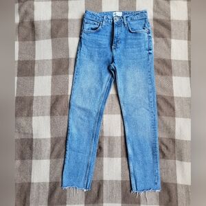 ZARA High Rise Skinny Jeans w/ Raw Hem